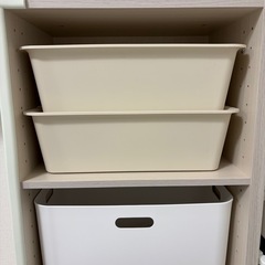 (お話中)Ｎｏ．1322  プレーンボックス アイボリー 収納ケースの画像