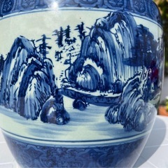 たちばな焼き 昭和レトロ 睡蓮鉢 金魚鉢 メダカ鉢 古民家 火鉢の画像