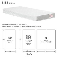 セミダブル　ベッド　マットレス付の画像
