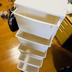 5段収納ボックス　ホワイトの画像