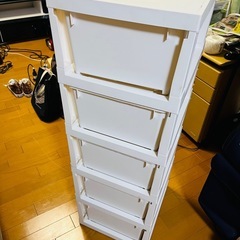 5段収納ボックス　ホワイトの画像