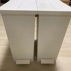 KEYUCA両開きダストボックス L（27L）ホワイト ゴミ箱の画像