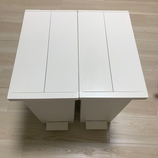 KEYUCA両開きダストボックス L（27L）ホワイト ゴミ箱 (srcd105