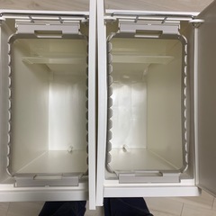 KEYUCA両開きダストボックス L（27L）ホワイト ゴミ箱の画像