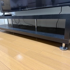 テレビボード　ロータイプ　木目　黒の画像