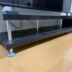 テレビボード　ロータイプ　木目　黒の画像