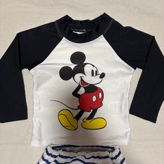 ベビー水着 80cm ミッキー ラッシュガード上下セット の画像