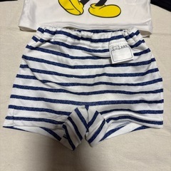 ベビー水着 80cm ミッキー ラッシュガード上下セット の画像