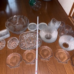 GYP1130 ガラス食器まとめ売り　小皿　鉢　角皿　デザート皿の画像