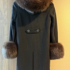rich ダッフルコート　ブラック　38 ウール　フォックスファーの画像