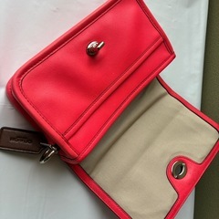 レトロピンク　本革　ミニバッグの画像