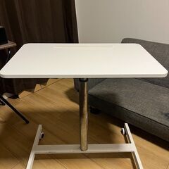 高さ調整可 スタンディングデスク（幅66cm×奥行40cm、白）の画像