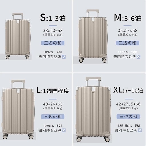 【新品未使用】スーツケース Sサイズ 機内持込み 多機能 超軽量 USBポート付き