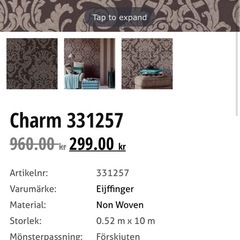 輸入壁紙 Eijffinger 　Decorating the world  　　　　Charm 331257 -3本セット の画像