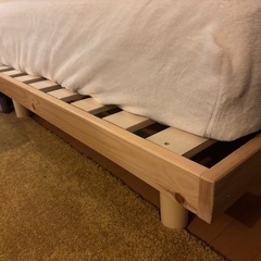 すのこベッドフレームとマットレスのセットの画像