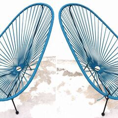 ガーデンチェア　ラウンジチェア　◇ アカプルコチェア　Acapulco Chair ◇　一人掛け　ディープスカイブルー　メトロクス　▲訳ありの画像