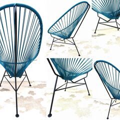 ガーデンチェア　ラウンジチェア　◇ アカプルコチェア　Acapulco Chair ◇　一人掛け　ディープスカイブルー　メトロクス　▲訳ありの画像