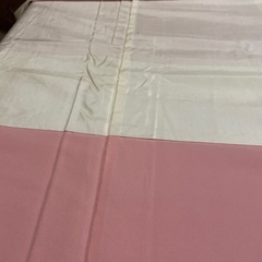 色無地ピンク荒波地紋と佐賀錦袋帯セットの画像