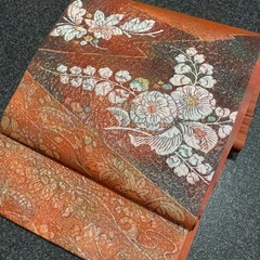 正絹 袋帯 辻が花 銀彩加工の画像