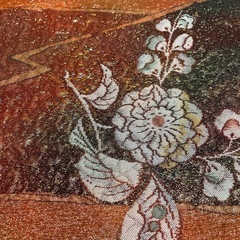 正絹 袋帯 辻が花 銀彩加工の画像