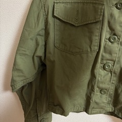 ショート アウター ジャケット カーキ モスグリーンの画像