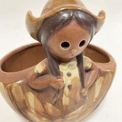 中古　小物　少女の小物入れ？　置物？　花瓶？の画像