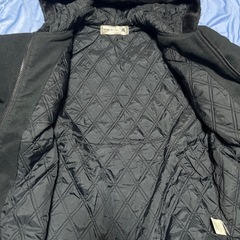 ②上着　黒色　L あったかい　ブラック　古着　あたたかいの画像