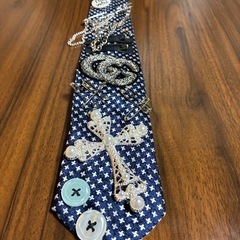 【1てんもの1点もの】安全ピン&ファスナー付きネクタイの画像