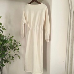 RANAN アイボリー ⭐︎ウエストゴム ロングワンピース 裏起毛の画像