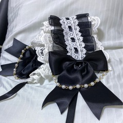 ヘッドドレス クリップ付き3品まとめ売 ピンク、赤、黒の画像