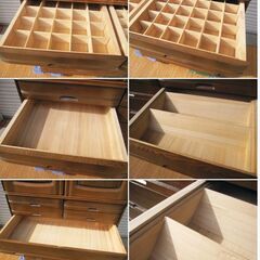 高級和箪笥　上下分離タイプ　鍵付き　洋服タンス　整理箪笥　着物収納　婚礼家具　衣類収納　衣装箪笥　アンティーク　レトロ　526ZSの画像