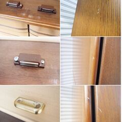 高級和箪笥　上下分離タイプ　鍵付き　洋服タンス　整理箪笥　着物収納　婚礼家具　衣類収納　衣装箪笥　アンティーク　レトロ　526ZSの画像