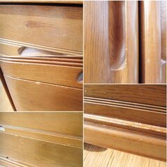 高級和箪笥　上下分離タイプ　鍵付き　洋服タンス　整理箪笥　着物収納　婚礼家具　衣類収納　衣装箪笥　アンティーク　レトロ　526ZSの画像