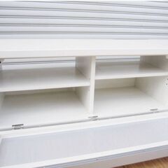 テレビ台　高さ42x幅181x奥行47㎝　ホワイト　テレビボード　ローボード　モダン　収納たっぷり　引出4杯　高さ調節 日本家具産業　527ZSの画像