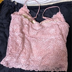 GU ブラフィール へそ出しキャミソール レース S ピンクの画像