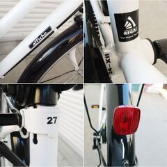 ②　サイクルベースあさひ　自転車　シティサイクル アフィッシュ　ホワイト　27インチ　ママチャリ　軽快車　affiche　直接引取歓迎 578ZSの画像