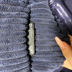 ZARA ネイビー コーデュロイ パフダウンジャケット Mの画像