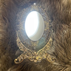 両面鏡(レトロっぽい？)鏡面に、ところどころ黒い点々あり🙏の画像