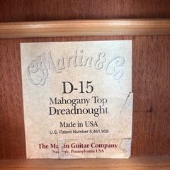 Martin & Co. マーティンD-15 枯れた心地よい中音域の画像