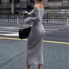 オフショルニットワンピースの画像