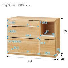 ニトリ　キッチンカウンター　食器棚の画像