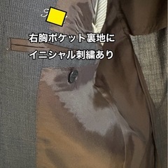 中古 サマースーツ 無地　チャコールグレー  オーダーメイド の画像