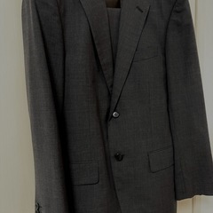 中古 サマースーツ 無地　チャコールグレー  オーダーメイド の画像
