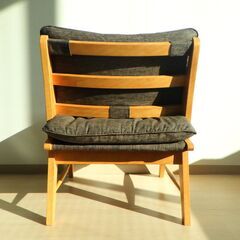 １人掛けソファ（リーフグレー・ファブリック）【小金井市民限定】（小金井市再生家具）品番：12-01-01 ※新規優先の画像