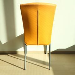 ダイニングチェア２脚（イエロー・合皮）【小金井市民限定】（小金井市再生家具）品番：12-01-02 ※新規優先の画像
