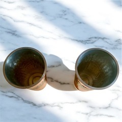 新品未使用　レア品　高級　銅製ビアカップセット 2個　島本製作所の画像