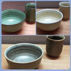 新品未使用　飯碗&湯呑セット（木箱入り）　汁椀　各5客の画像