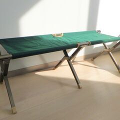 折りたたみベンチ（グリーン・２人掛け）【小金井市民限定】（小金井市再生家具）品番：12-01-07 ※新規優先の画像