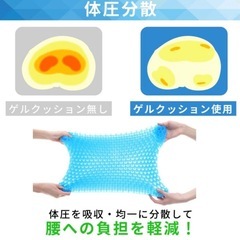 ゲルクッション 低反発クッション カバー付き デスクワーク　椅子 車 座布団用の画像