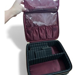 ブラック キルティング 大容量 メイクボックス 化粧品収納 バッグ型 美品の画像